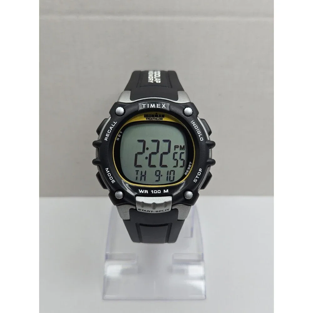 Timex Ironman Triathlon T5E231 Mens 46mm Watch Indiglo 100Lap WR100M New Battery